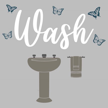 Framed Butterfly Bath 2 Print