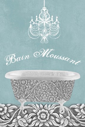 Framed Teal Bath Belle 1 Print