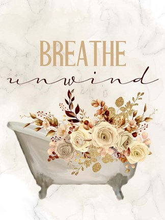 Framed Breathe Unwind Tub Print