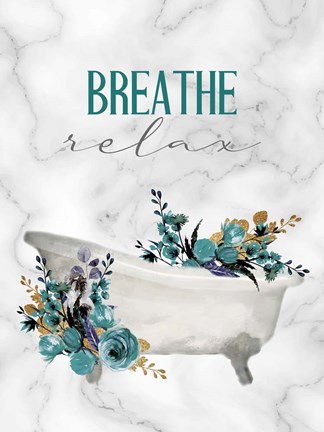Framed Breathe Relax Tub Print