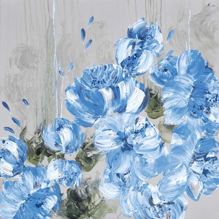 Framed Blue Cascading Delight 1 Print