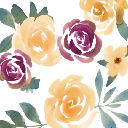 Framed Bright Floral Bunch 1 Print