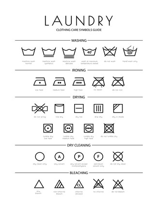 Framed Laundry Icons Print
