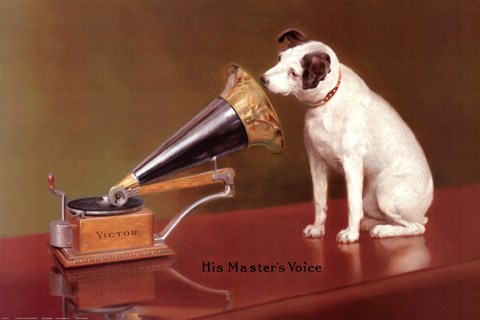 Framed His Master&#39;s Voice Advertisement Print