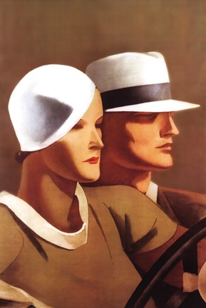 Framed Couple Driving Print