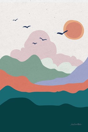 Framed Hills and Valleys II v2 Print