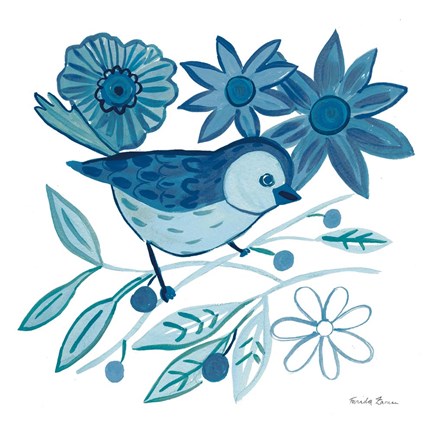 Framed Blue Bird III Print