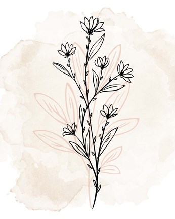 Framed Floral Sketch 2 Print