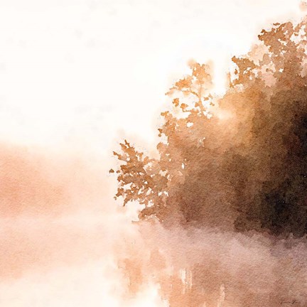 Framed Lake By Sunset Print