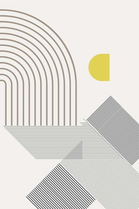 Framed Mid Century Modern Cabana 1 Print