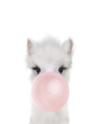 Framed Alpaca Bubble Gum Print