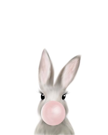 Framed Bunny Bubble Gum Print