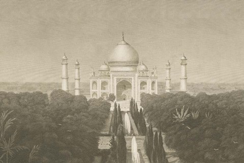 Framed Taj Mahal Postcard II Print