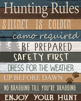 Framed Hunting Rules v2 Print
