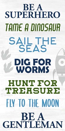 Framed Boy Rules 1 Print