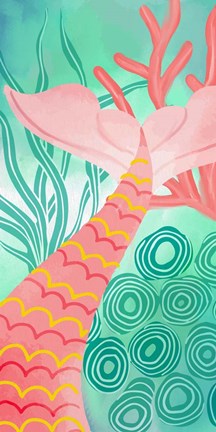 Framed Mermaid Tail 1 Print