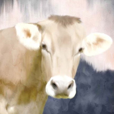 Framed Pink Bush Cow Print