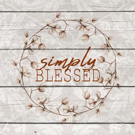 Framed Simply Blessed Cotton Print