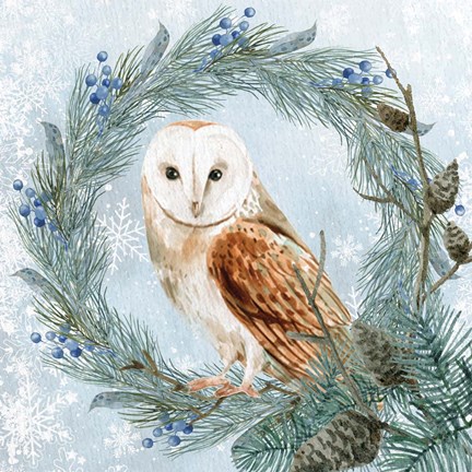 Framed Winter Owl 1 Print