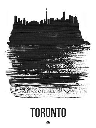 Framed Toronto Skyline Brush Stroke Black Print