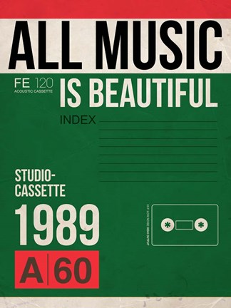 Framed All Music is Beautiful Print