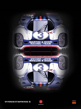 Framed Porsche 917 Martini Rossi Print