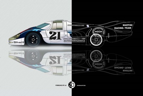 Framed 1971 Porsche 917 Martini Rossi III Print