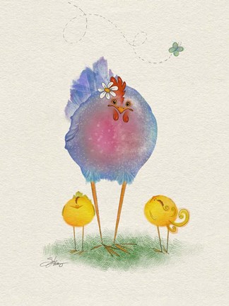 Framed Flora Hen Print