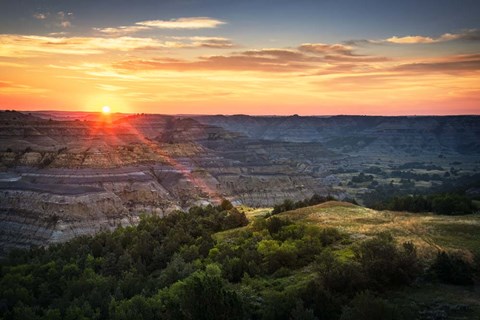 Framed First Light in the Badlands Print