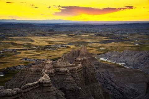 Framed Badlands Sunset Print