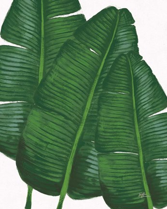 Framed Emerald Banana Leaves II Print