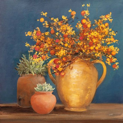 Framed Richness of Life I Deep Blue Print