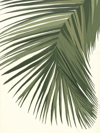 Framed Retro Big Leaf II Reversed Green Print