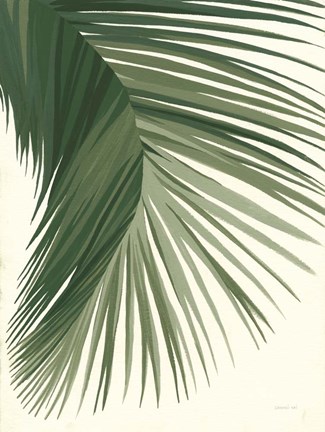 Framed Retro Big Leaf II Green Print