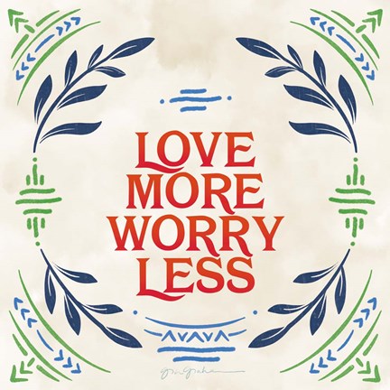 Framed Heart and Mind II Love More Bright Print