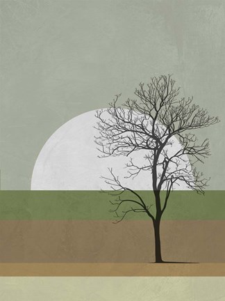 Framed Spring Sunset Tree Print