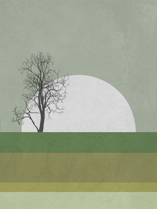 Framed Spring Sunrise Tree Print