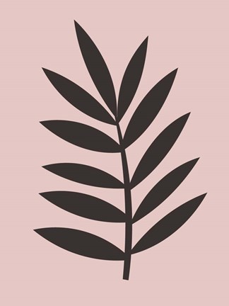 Framed Blush Pink Leaf I Print