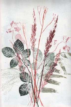 Framed Bouquet 2 Red Green Print