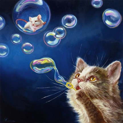 Framed Blowing Bubbles Print