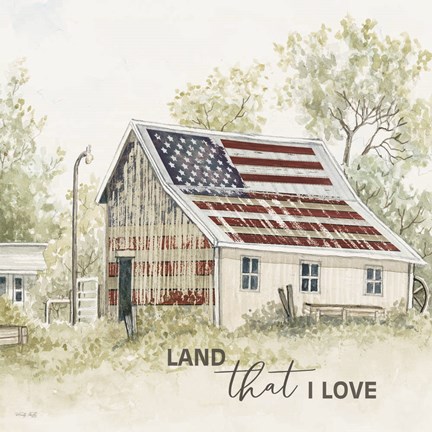 Framed Land that I Love Barn Print