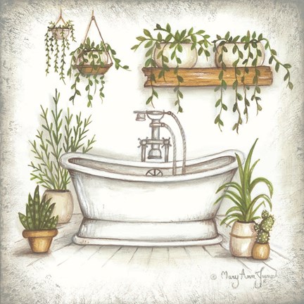 Framed Bathtub Greenery Print