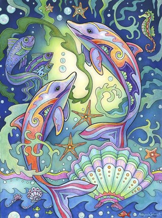 Framed Leaping Dolphins Print