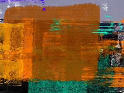 Framed Abstract Orange and Green Print