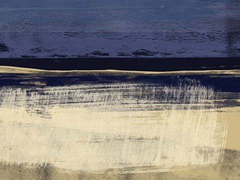 Framed Abstract Dark Purple and Yellow Print