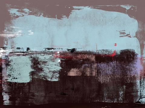 Framed Abstract Blue and Dark Purple Print