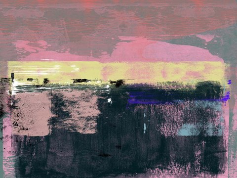 Framed Abstract Pink and Yellow Print