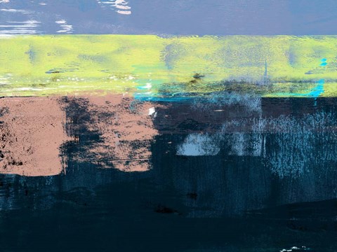 Framed Abstract Blue and Yellow I Print