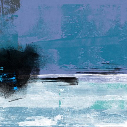 Framed Blue and White Abstract Composition II Print