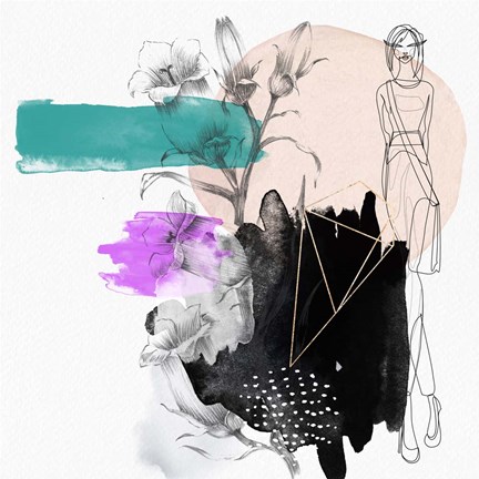 Framed Abstract  Flower Girl Composition II Print